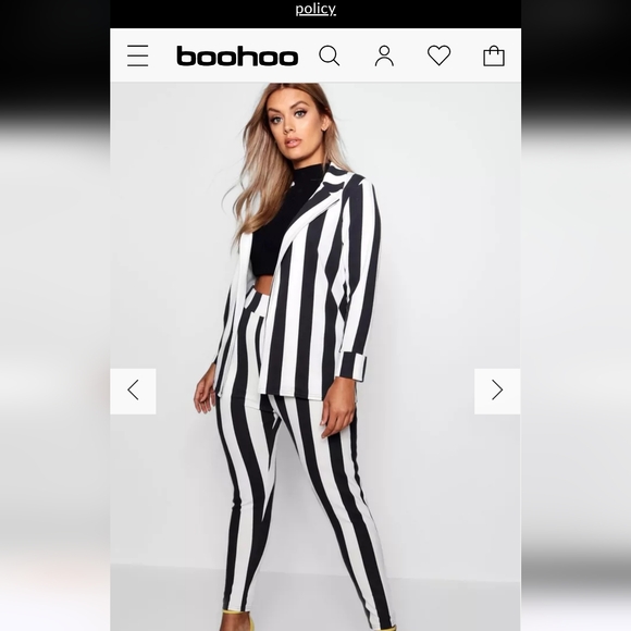 Boohoo Stripe Longline Blazer & Trouser Co-ord Size 20 - Picture 1 of 5